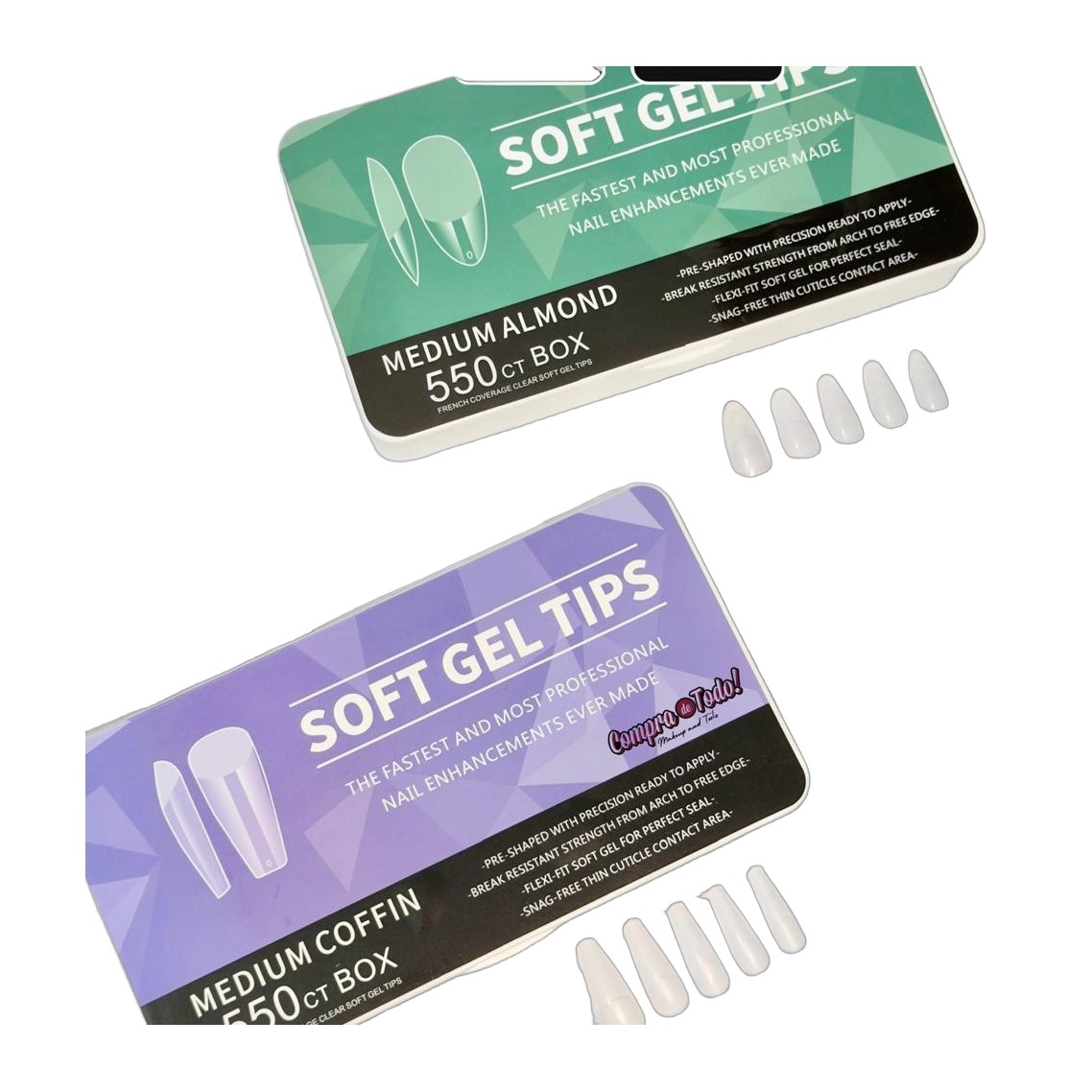 Soft Gel Tips 550 unidades